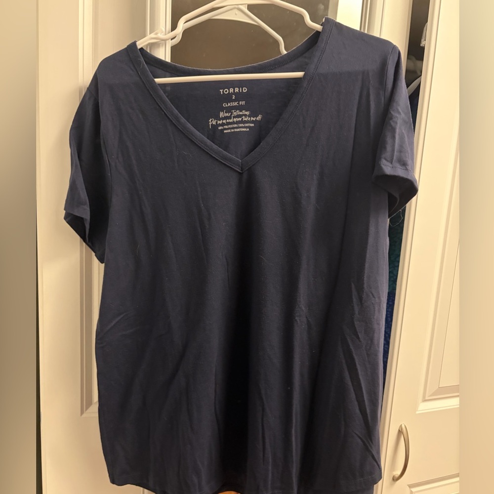 Torrid Black V-Neck Classic Fit Tee